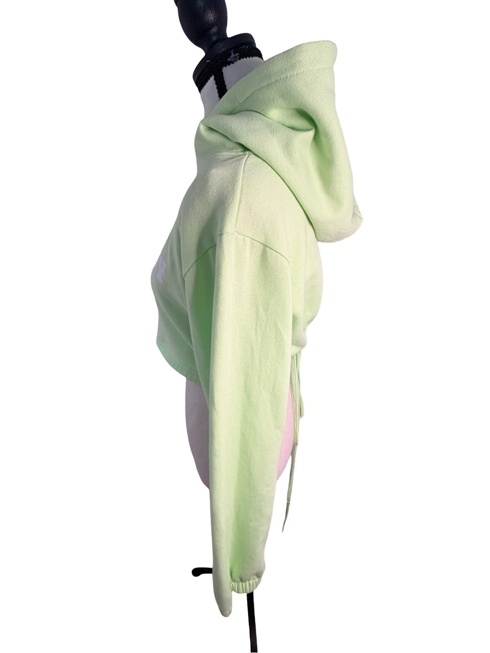 Playboy Mint Green Cropped Hoodie XL Drawstring Back Fleece Lined - Picture 2 of 8